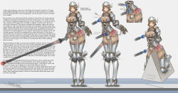 Rule 34 | 1girl, absurdres, armor, arms behind back, arrow (symbol), bdsm, boots, bow, bow panties, breastless clothes, breasts, breasts out, brown eyes, brown hair, closed eyes, english text, engrish text, full body, grey background, hard-translated, heart, heart-shaped pupils, high heel boots, high heels, highres, knight, lamb (artist), lance, large breasts, long image, looking at viewer, matching hair/eyes, miniskirt, multiple views, nipple clamps, no bra, one eye closed, panties, pigeon-toed, pink skirt, pink thighhighs, pleated skirt, polearm, pussy juice, pussy juice trail, ranguage, short hair, showgirl skirt, simple background, skirt, standing, straddling, symbol-shaped pupils, text focus, thighhighs, thighhighs under boots, third-party edit, translated, typo, underwear, weapon, wide image, wooden horse