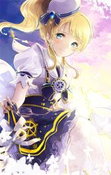 Rule 34 | 1girl, anchor print, anchor symbol, aqua bow, artist name, artist request, asymmetrical gloves, ayase eli, blonde hair, blue bow, blue eyes, blue gloves, blue shirt, blue skirt, blush, bow, bow earrings, bowtie, breasts, center frills, cloud, collarbone, dress, dress shirt, earrings, female focus, floating hair, frilled skirt, frills, gloves, hair between eyes, hat, hat bow, high ponytail, highres, holding, holding clothes, holding skirt, jewelry, long hair, looking at viewer, love live!, love live! school idol festival, love live! school idol project, miniskirt, mismatched gloves, outdoors, parted lips, plaid, plaid skirt, pleated, pleated skirt, ponytail, puffy short sleeves, puffy sleeves, sailor collar, sailor hat, shirt, short hair, short sleeves, skirt, sky, small breasts, smile, solo, star (symbol), star print, sunset, suspender skirt, suspenders, white gloves, white hat, white legwear, white sailor collar, white shirt, white skirt