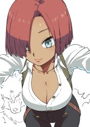 Rule 34 | 1girl, arc system works, blue eyes, breasts, cleavage, giovanna (guilty gear), guilty gear, guilty gear strive, highres, large breasts, red hair