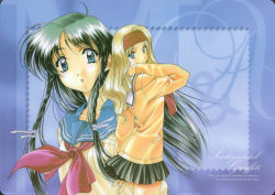 Rule 34 | 1990s (style), 2girls, endou akira, multiple girls, school uniform, sentimental graffiti, serafuku, sugihara manami
