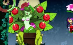 Rule 34 | 2girls, animated, attack, bouncing breasts, breasts, flower, jump, monster girl, multiple girls, navel, plant girl, purple hair, rose, shantae, shantae (series), shantae and the seven sirens, thorns, water lily siren