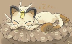 Rule 34 | cat, closed eyes, creatures (company), game freak, gen 1 pokemon, md5 mismatch, meowth, nintendo, pokemon, pokemon (anime), pokemon (creature), roarke (lavenderincubus), sleeping, tail, whiskers