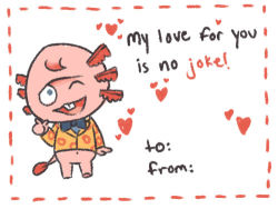 Rule 34 | animal crossing, border, dr. shrunk (animal crossing), english text, flabbeycrossing, heart, lowres, nintendo, one eye closed, red border, smile, valentine card, white background, wink