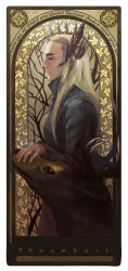 Rule 34 | 1boy, art nouveau, blonde hair, crown, deer, elf, highres, jewelry, king, tolkien&#039;s legendarium, loading, long hair, middle earth, pointy ears, profile, realistic, ring, the hobbit, the lord of the rings, thranduil