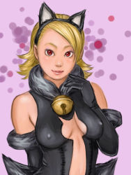 Rule 34 | animal ears, bell, blonde hair, cat ears, covered erect nipples, mignon beart, short hair, snk, the king of fighters
