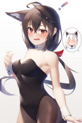Rule 34 | !, 2girls, ahoge, animal ear fluff, animal ears, black leotard, black pantyhose, blush, bow, braid, breasts, commentary request, detached collar, earrings, fox ears, fox girl, hair between eyes, hair bow, highres, hololive, jewelry, kurokami fubuki, leotard, long hair, looking at viewer, multiple girls, open mouth, pantyhose, playboy bunny, red bow, red eyes, shirai yu, shirakami fubuki, sidelocks, simple background, single braid, small breasts, smile, thumbs up, virtual youtuber, white background, white hair, wrist cuffs, | |