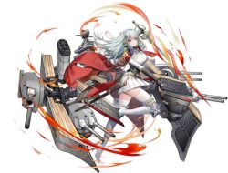 Rule 34 | 1girl, armor, azur lane, belt, boots, bow, bowtie, breasts, buttons, cape, closed mouth, fingerless gloves, fire, full body, gloves, green hair, hair ornament, high heel boots, high heels, highres, holding, holding sword, holding weapon, knee pads, large breasts, leg up, long hair, looking at viewer, machinery, official art, pleated skirt, revenge (azur lane), sencha (senchat), sheath, skirt, smile, solo, sword, thigh boots, thighhighs, thighs, transparent background, turret, weapon, white footwear, white thighhighs, yellow eyes, zettai ryouiki