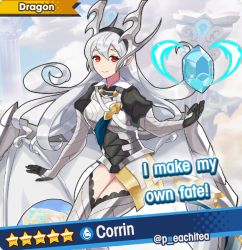 Rule 34 | artist request, corrin (female) (fire emblem), corrin (fire emblem), dragalia lost, dragon girl, fire emblem, fire emblem fates, fire emblem if, horns, intelligent systems, long hair, nintendo, red eyes, smile, tail, thighs, white hair, wings