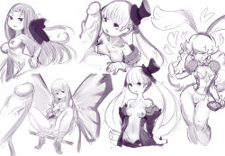 Rule 34 | 4girls, aerie (bravely default), animal ears, bad id, bad pixiv id, bottomless, bravely default: flying fairy, bravely default: praying brage, bravely default (series), bravely second: end layer, breasts, clothes lift, collage, fairy wings, hat, large penis, lilia de rosso noblesse oblige, magnolia arch, mini hat, mini person, mini top hat, minigirl, monochrome, multiple girls, nipples, penis, praline a la mode, pussy, rabbit ears, sho-n-d, size difference, skirt, skirt lift, small breasts, spread legs, spreader bar, top hat, uncensored, wings