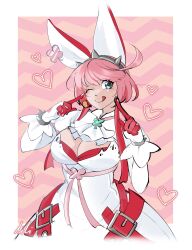 Rule 34 | 1girl, :p, ahoge, ascot, blush, breasts, bridal veil, cleavage cutout, clothing cutout, clover, dress, elphelt valentine, four-leaf clover, gloves, green eyes, guilty gear, guilty gear xrd, hairband, highres, huge ahoge, large breasts, lili lyrical, long sleeves, looking at viewer, medium hair, one eye closed, pink hair, smile, spiked hairband, spikes, tongue, tongue out, veil, wedding dress, white ascot, white dress, white gloves