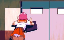 Rule 34 | 1990s (style), 1girl, 2 shot diary 2, from behind, game cg, mai (2 shot diary 2), may-be soft, panties, pantyshot, pc98, pink hair, retro artstyle, tagme, underwear