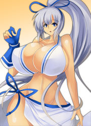 Rule 34 | 1girl, breasts, cleavage, huge breasts, majikina mina, samurai spirits, solo, umino mokuzu (a4 size)