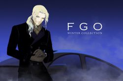 Rule 34 | 1boy, alternate costume, blonde hair, blue eyes, car, elle shengxuan shi, expressionless, facial hair, fate/grand order, fate (series), gloves, goatee, looking at viewer, male focus, motor vehicle, pale skin, peacoat, scarf, upper body, vlad iii (fate/apocrypha)
