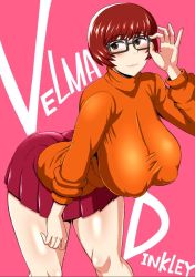 Rule 34 | 1girl, breasts, character name, deep valley, glasses, huge breasts, scooby-doo, solo, velma dace dinkley