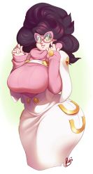 Rule 34 | 1girl, black hair, breasts, buxbi, creatures (company), curvy, game freak, glasses, green eyes, large breasts, long hair, looking at viewer, nintendo, pokemon, pokemon sm, smile, solo, tagme, wicke (pokemon), wide hips
