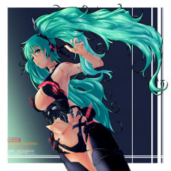 Rule 34 | 1girl, android, aqua eyes, aqua hair, breasts, cleavage, artistic error, hatsune miku, hctk, joints, long hair, mechanical parts, robot joints, solo, twintails, very long hair, vocaloid