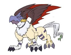 Rule 34 | 1other, claws, digimon, digimon (creature), griffomon, original, other focus, solo, tail, wings