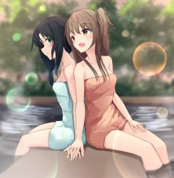 Rule 34 | 2girls, absurdres, assault lily, highres, kuo shenlin, multiple girls, naked towel, nude, towel, wang yujia, yuri