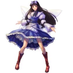 Rule 34 | 1girl, bad id, bad pixiv id, black hair, boots, docoi, female focus, full body, highres, long hair, solo, star sapphire, touhou, transparent background, wings, yellow eyes