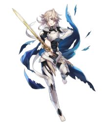 Rule 34 | 1boy, armor, black gloves, blue cape, cape, collar, corrin (fire emblem), corrin (male) (fire emblem), fire emblem, fire emblem fates, fire emblem heroes, full body, gloves, highres, holding, holding sword, holding weapon, injury, katana, maiponpon, male focus, nintendo, official art, pointy ears, red eyes, serious, silver hair, solo, spiked hair, sword, torn cape, torn clothes, transparent background, weapon