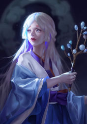 Rule 34 | 1girl, commentary request, expressionless, highres, lips, long hair, looking afar, looking to the side, nose, onmyoji, original, parted bangs, parted lips, solo, very long hair, y xun