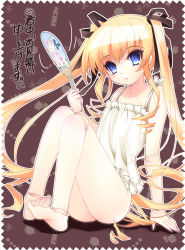 Rule 34 | 00s, 1girl, barefoot, blonde hair, blue eyes, bottomless, camisole, doll joints, drill hair, feet, hair ribbon, hand fan, joints, long hair, ribbon, room603, rozen maiden, shinku, shochuumimai, solo, twintails, very long hair