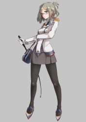 Rule 34 | 10s, 1girl, blush, breasts, epaulettes, female focus, folded ponytail, glasses, gloves, green eyes, highres, kantai collection, katori (kancolle), large breasts, legs, military, military uniform, miniskirt, mojake, necktie, pantyhose, parted bangs, pointer, riding crop, silver hair, simple background, skirt, solo, uniform, white gloves