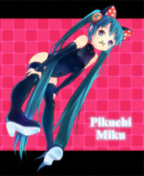 Rule 34 | 1girl, :x, ade san, animal ears, aqua eyes, aqua hair, boots, buttons, cat ears, character name, coraline, covered navel, detached sleeves, fake animal ears, from below, full body, hair ornament, hantoumei namako, hatsune miku, high heels, highres, leotard, letterboxed, long hair, looking at viewer, looking down, navel, pigeon-toed, polka dot, shiny skin, shoes, skindentation, solo, symbol-shaped pupils, thigh boots, thighhighs, twintails, very long hair, vocaloid