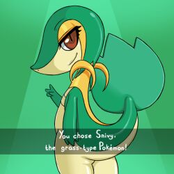Rule 34 | 1girl, bintend9, brown eyes, creatures (company), eyelashes, furry, furry female, game freak, gen 5 pokemon, nintendo, pokemon, pokemon (creature), smile, snivy, solo, standing, tail, v