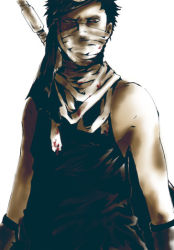 Rule 34 | 1boy, bandages, black hair, blood, k23mozg9, male focus, momochi zabuza, naruto, naruto (series), red eyes, solo, spiked hair, white background