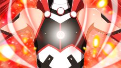 Rule 34 | 1girl, bodysuit, gender request, genderswap, henshin, long hair, mecha musume, mitsuka souji, ore twintail ni narimasu, red background, red hair, red theme, solo, tailred, transformation, twintails, yuto (dialique)