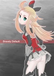 Rule 34 | 1girl, absurdres, ahoge, aqua eyes, armor, armored dress, artist request, ass, blonde hair, boots, bow, bravely default: flying fairy, bravely default (series), breasts, edea lee, gloves, hair bow, highres, long hair, looking back, pantyhose, sideboob, square enix, thigh boots, thighhighs