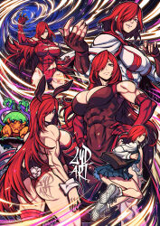 Rule 34 | 1girl, abs, absurdly long hair, animal ears, artist name, ass, bare shoulders, biceps, blood on hands, bloody fist, blue skirt, breasts, bruise, cleavage, erza scarlet, fairy tail, fake animal ears, fake bunny ears, fake rabbit ears, fake rabbit tail, hair over one eye, hands on own hips, highres, injury, large breasts, leotard, long hair, looking at viewer, lydart mclo, muscular, muscular arms, muscular female, playboy bunny, red hair, skirt, solo, thick thighs, thighs, torn clothes, very long hair, white footwear, white wrist cuffs, wrist cuffs