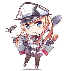 Rule 34 | 10s, 1girl, aircraft, airplane, anchor choker, belt, belt pouch, between fingers, black gloves, black pantyhose, blonde hair, blue eyes, blue skirt, blush, cannon, card, chibi, choker, closed mouth, collared shirt, covered navel, flying, full body, fw 190, gloves, graf zeppelin (kancolle), gun, hair between eyes, hat, holding, holding card, holding gun, holding weapon, ido (teketeke), kantai collection, leg up, long hair, long sleeves, looking at viewer, machinery, military, military uniform, motion blur, pantyhose, peaked cap, pleated skirt, pocket, pouch, propeller, shirt, sidelocks, skirt, smile, solo, standing, standing on one leg, tsurime, turret, twintails, uniform, weapon, white hat, white shirt