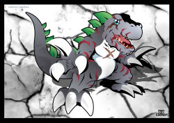 Rule 34 | absurdres, claws, digimon, digimon (creature), highres, mastertyranomon, solo, tail, tyrannosaurus rex