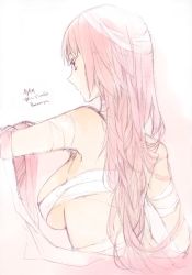 Rule 34 | 1girl, bandages, bare shoulders, breasts, fate/grand order, fate (series), florence nightingale (fate), long hair, pink eyes, pink hair