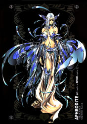 Rule 34 | 1girl, aphrodite (mythology), armor, blue eyes, breasts, butterfly wings, facial mark, future studio (artist), greek mythology, highres, insect wings, jewelry, large breasts, saint seiya, solo, theocrary sacred saga, twelve olympians, white hair, wings