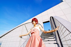 Rule 34 | cosplay, evening gown, hino kahoko, kiniro no corda, kouzuki suzuka, photo (medium), red hair