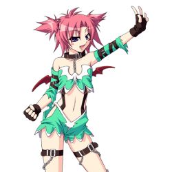 Rule 34 | blue eyes, fingerless gloves, gloves, pink hair, short twintails, succubus manabe, tagme, twintails, wrestle angels survivor