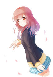 Rule 34 | blush, brown eyes, long hair, nishimiya shouko, pink hair, school uniform, smile