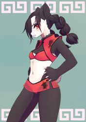 Rule 34 | 1girl, animal ears, bikini, body fur, braid, breasts, brown eyes, chinese clothes, cropped vest, female focus, furry, furry female, hair over one eye, midriff, navel, original, panda ears, panda tail, parted lips, small breasts, solo, swimsuit, unousaya, vest