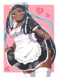 Rule 34 | 1girl, creatures (company), dark-skinned female, dark skin, dress, female focus, game freak, highres, maid, nessa (pokemon), nintendo, penguin maru (penginmaru), pokemon, pokemon swsh, shint skin, solo