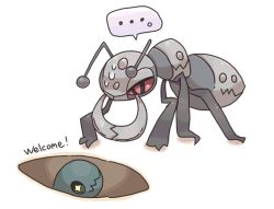 Rule 34 | + +, ..., alternate color, animal focus, ant, black sclera, bug, closed mouth, colored sclera, creatures (company), durant, english text, eye contact, full body, game freak, gen 3 pokemon, gen 5 pokemon, half-closed eyes, hole, insect, looking at another, looking down, looking up, lowres, nervous, nintendo, no humans, pokemon, pokemon (creature), red eyes, red sclera, shiny pokemon, shira (sirairo116), simple background, speech bubble, spoken ellipsis, standing, sweat, talking, trapinch, wavy mouth, white background, yellow eyes