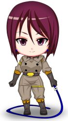 Rule 34 | chibi, earrings, jewelry, military, military uniform, nendoroid, okyou, short hair, smile, snk, solo, the king of fighters, uniform, whip, whip (kof)