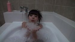 Rule 34 | 1girl, animated, animated gif, asian, bathtub, black hair, flat chest, japanese (nationality), lowres, photo (medium), source request, tagme, wet