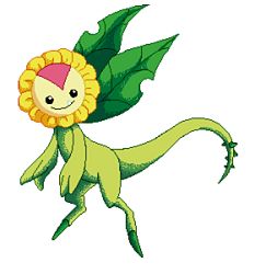 Rule 34 | digimon, fang, flower, leaves, lowres, smile, sunflowmon, tail, wings