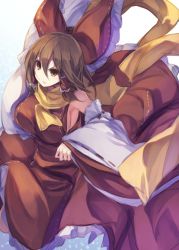 Rule 34 | 1girl, alternate breast size, ascot, bow, breasts, brown eyes, brown hair, detached sleeves, fal maro, female focus, hair bow, hair ornament, hair tubes, hakurei reimu, highres, japanese clothes, large breasts, long sleeves, looking at viewer, md5 mismatch, miko, no bra, resized, scarf, shirt, short hair, sideboob, skirt, skirt set, solo, touhou, wide sleeves