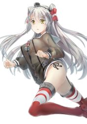 Rule 34 | 10s, 1girl, :o, absurdres, amatsukaze (kancolle), ass, bad id, bad pixiv id, black panties, breasts, buttons, covered erect nipples, from side, garter straps, grey hair, hair ornament, hair tubes, headgear, highres, kantai collection, long hair, looking at viewer, multicolored clothes, multicolored legwear, namari (angelaqxi), nipples, outline, panties, parted lips, puffy nipples, sailor collar, see-through, side-tie panties, simple background, sketch, solo, string panties, thighhighs, twintails, two side up, underwear, white background, yellow eyes