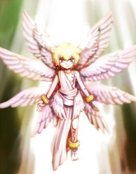 Rule 34 | 1boy, angel, angel boy, blonde hair, digimon, holy ring, lucemon, male focus, solo, wings