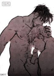 Rule 34 | 2boys, arm hair, backlighting, bad id, bad tumblr id, bara, black hair, blonde hair, blush, chest hair, completely nude, couple, cris art, erection, facial hair, feet out of frame, from side, greyscale, hand on another&#039;s head, hulkling, kissing penis, leg hair, long sideburns, male focus, marvel, monochrome, multiple boys, navel, navel hair, nipples, nude, pectorals, short hair, sideburns, sideburns stubble, stubble, thick eyebrows, toned, toned male, wiccan, yaoi
